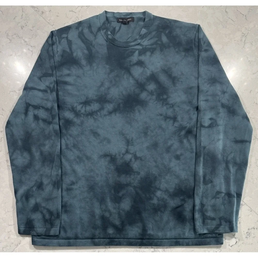 Banana Republic Crewneck Sweatshirt Mens XL Tall Blue Tie Dye Cotton Pullover
